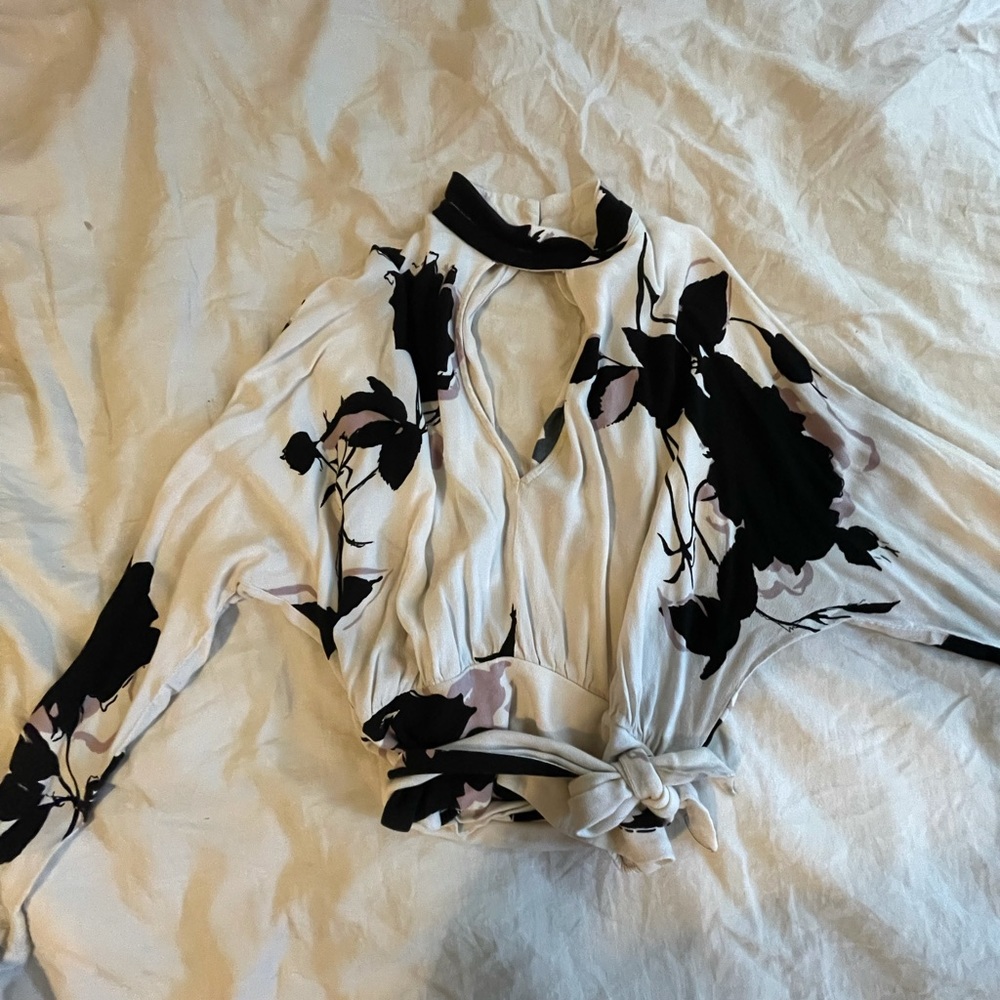 Free people long sleeve cropped blouse